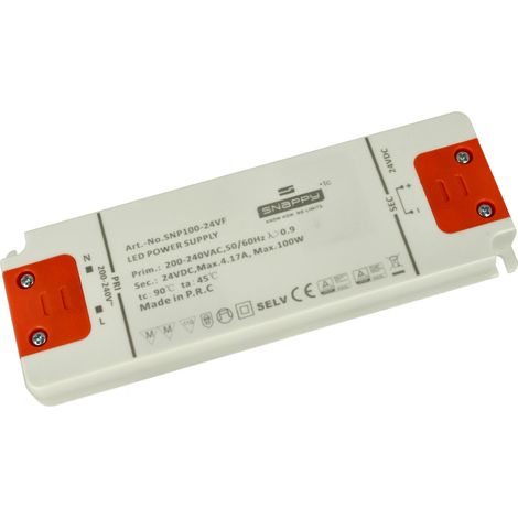 Alimentatore Trasformatore Slim 24V 100W 4,17A 17mm SNAPPY SNP100-24VF (1/3)
