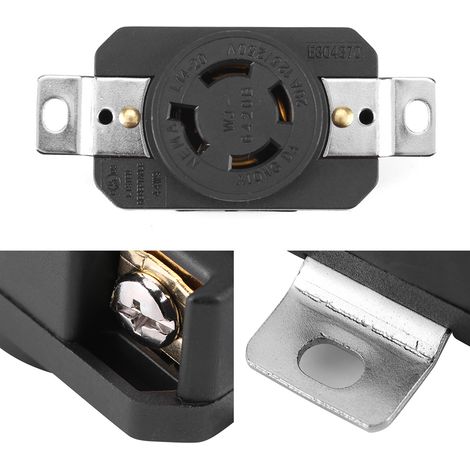 Amerikanischer vierpoliger, verriegelbarer Generatorstecker 20 A 125–250 V L14-20R (1/5)