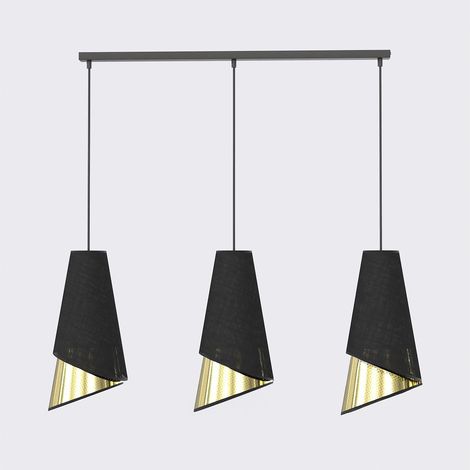 Lampada a sospensione MODA in acciaio nero e oro (1/5)