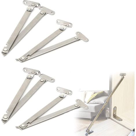 SABIR Meuble Support Charnière Charnières de Couvercle 4 Pièces Charnières à Rabat Charnière de Porte de Placard Pliante Pour Table Pliante Murale, Porte Cuisine, Table Basse, Piano (Argent) (1/5)