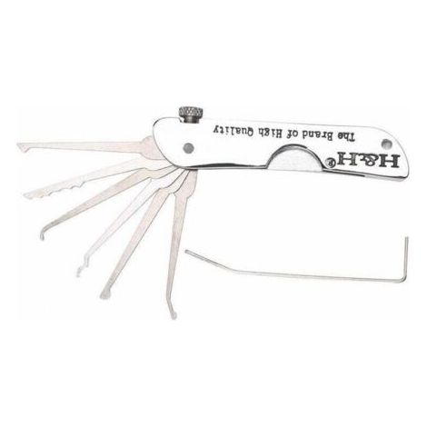 NALOOKAMIC Clé pour cylindre et serrure,Ensemble De Crochetage De Serrure Pliable 7 En 1 Ensemble De Crochets De Verrouillage En Acier Inoxydable Avec Cle Kit 10.51.33.7 CM (1/3)