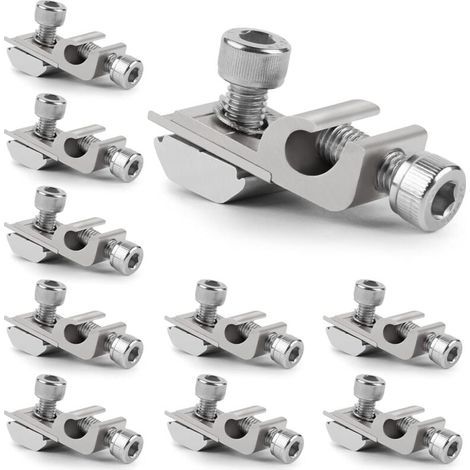 10 clips de mise à la terre photovoltaïques en aluminium, clips de fixation pour panneaux solaires, rondelles de mise à la terre pour panneaux solaires, kits de support photovoltaïques, bornes de mise (1/4)