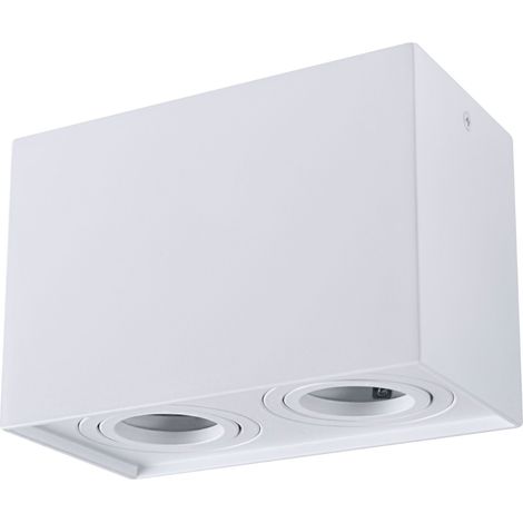 Spot plafonnier saillie carré blanc 2xGU10 Polux HADAR Q2 (1/5)