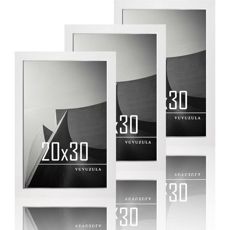 Bilderrahmen Set Weiß Holz 20x30cm Fotorahmen 8x12 Zoll 3er MDF Rahmen (1/5)