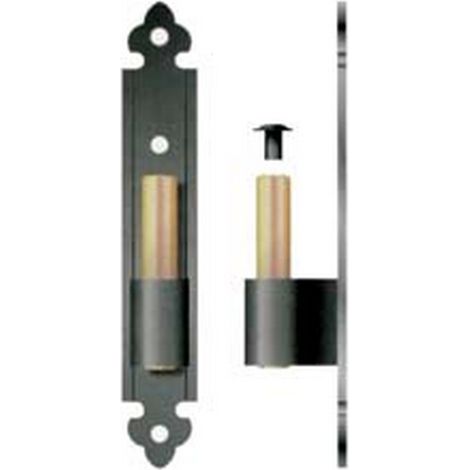 6PZ CARDINE A LEGNO PER BANDELLA SU LAMA A FILO PERNO FISSO - mm.26x160h. perno  mm.12 -ferro verniciato nero