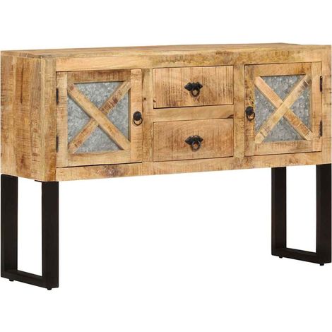 vidaXL Buffet 110x30x74 cm Bois de manguier brut (1/5)