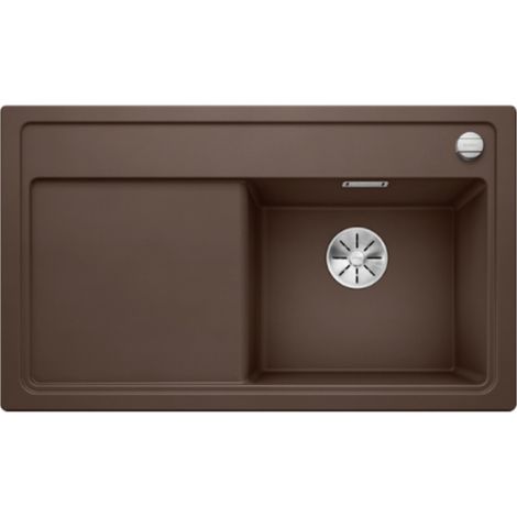 Evier ZENAR 45 S PuraDur en Silgranit 86x51cm avec vidage automatique et égouttoir gauche, Café (523798) (1/2)