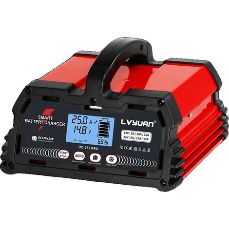 Chargeur de batterie, intelligent à double tension, chargement automatique, 12V 5-25A 24V 5-12A (1/2)