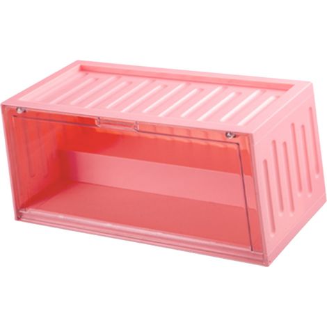 Boîte de rangement pour figurines, protection anti-poussière, vitrine transparente rose (1/5)