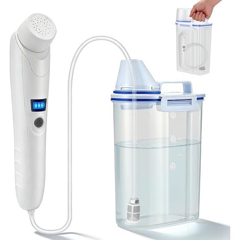 Bidet Portable 3L, Bidet Électrique de Voyage Rechargeable USB avec Batterie 2200mAh, IPX6 Étanche, Douchette à Main pour Toilettes Camping Randonnée, Hygiène Personnelle pour Femmes Hommes Seniors (1/5)