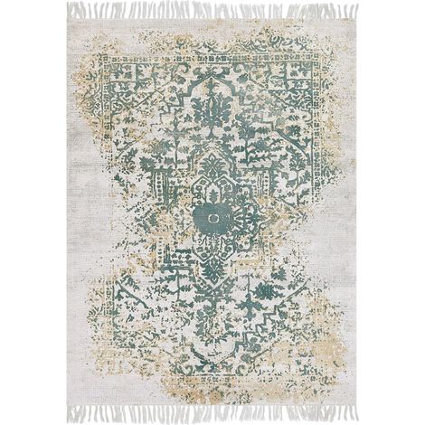Teppich BOYALI Hellbeige 140 x 200 cm Viskose