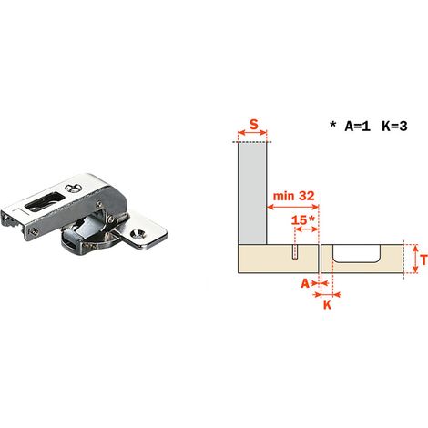 Cerniera Controcollo per Mobili Art C2ABN99 Corta Salice C2ABN 10 Pezzi