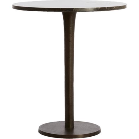 Light & Living PAZO Beistelltisch dunkelbraun Marmor – Ø48x53 cm (1/3)