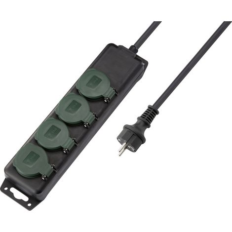 Sygonix SY-5145340 Steckdosenleiste  Schwarz, Grün Schutzkontakt 1 St.