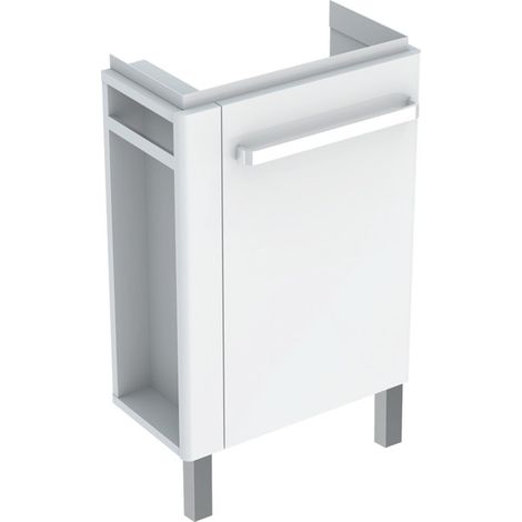 Meub. Bas l-mains Geberit Renova Comp PS gche + pieds 44.8x75.4-76.9x25.2 blanc - GEBERIT 009928CBLBB (1/2)