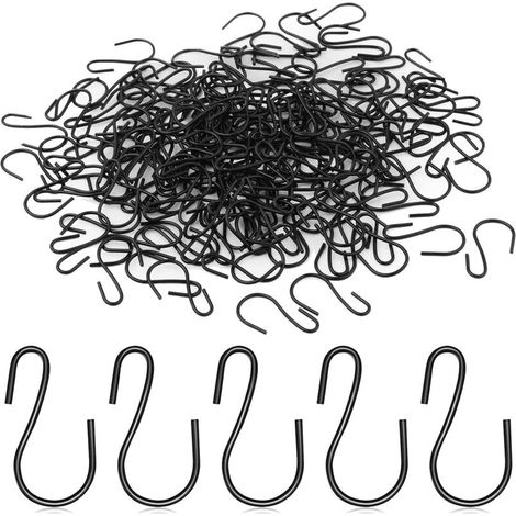 120 Crochets Miniatures en Forme de S Décoratifs Métalliques 2.5 cm pour Travaux Manuels Noir (1/4)