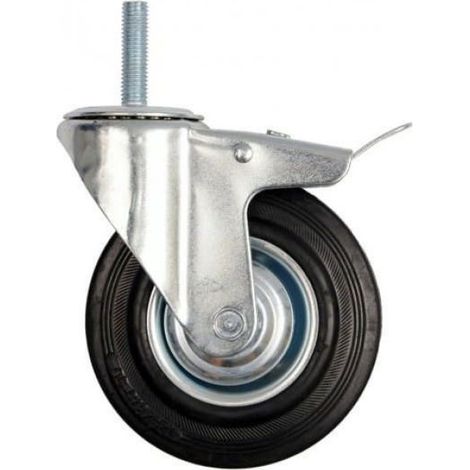 VOLANT VOREL FREIN EN CAOUTCHOUC NOIR GOUPILLE FILETÉE 160 mm