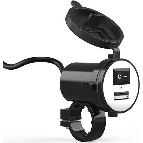 Chargeur Usb Moto éTanche 12v,Support De Guidon Moto Universel Chargeur Moto Usb éTanche Charge Moto Rapide 5v/2.1a Pour Le Chargement De Gps, Chargeur De TéLéPhone Portable