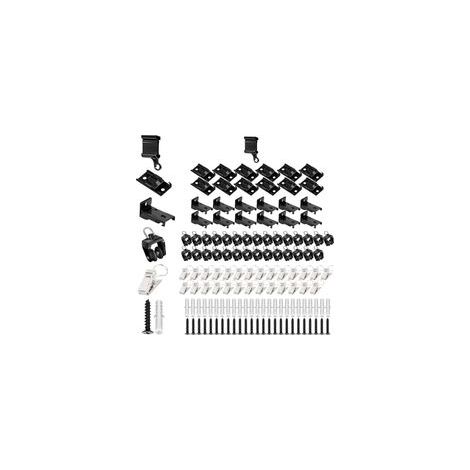 Accessoires pour Rail Rideaux Plafond, Rouleaux de Rail, Caches d'Extrémité, Crochets de Rideaux Metal, Supports de Montage pour Rails à Rideaux, Noir (1/5)