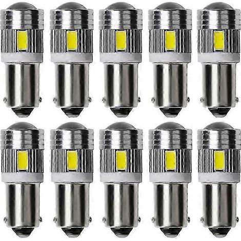 Lot de 10 ampoules LED Ba9s T4w T11 Canbus 4014 24 SMD sans erreur, pour liseuses intérieures, éclairage de stationnement et de plaque d'immatriculation, blanc 12 V (1/5)