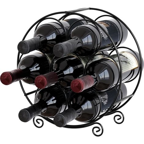 Métal 7 Bouteilles Étagère à Vin Casier à Bouteilles Range Bouteille Porte Bouteille Vin Rangement Bouteille de Vin,Noir (1/5)