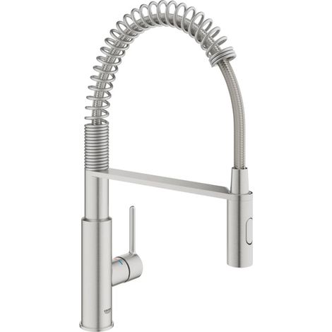 Mitigeur monocommande évier avec douchette extractible, finition inox brossé Infinity (30614DC0) (1/5)