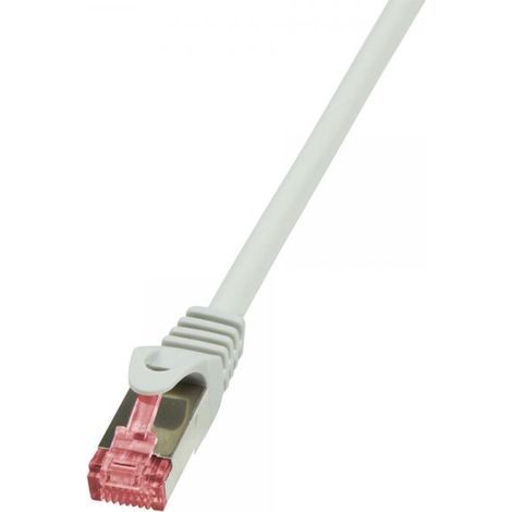 LogiLink CQ2042S RJ45 Cavo di rete, cavo patch CAT 6 S/FTP 1.50 m Grigio Ritardante di fiamma, con protezione 1 pz.