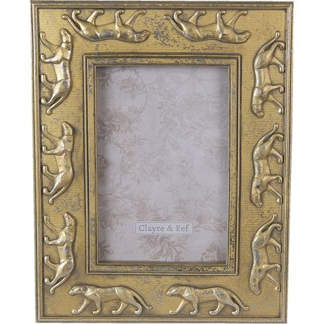 Cadre photo 10x15 cm rectangulaire en polyrésine doré style bohémien 18 x 2 x 23 cm - PANGIVO (1/5)