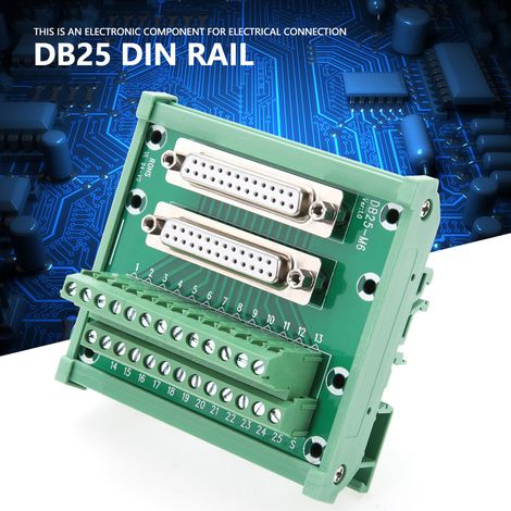 Module de raccordement sur rail DIN DB25 à M6, embase femelle double, bornier pour connectique industrielle (1/5)