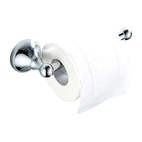Porte-Papier Toilette en Laiton Suporte-Papier Cuisine pour Toilette Salle de Bain et Cuisine Porte-Rouleau Mural, Chrome Poli (1/4)