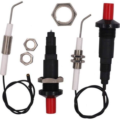Allumage Piézoélectrique - 30 cm - Électrode Céramique M10x1 - Pour Barbecue À Gaz GPL NG - Lot De 2 (1/5)