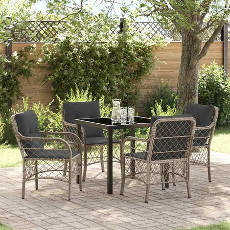 Ensemble de salle à manger pour jardin 5 pcs-Salon de jardin Gris clair 155935 (1/5)