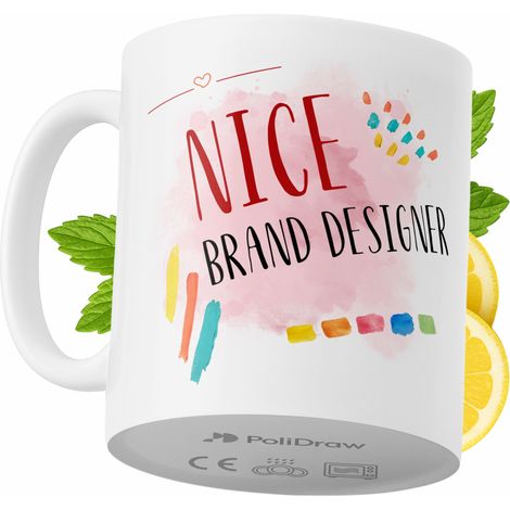 Mug design humoristique pour un créateur de marque, avec un texte amusant et un graphisme original. Idéal pour les anniversaires, les fêtes et les occasions spéciales. Mug premium pour la maison, le b