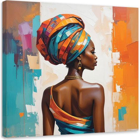 Stampe su Tela, Donna africana Colorata, 50x50 (1/5)