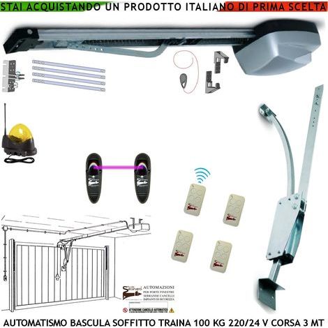 BASCULANTE CONTRAPPESI 100 KG MOTORE 220/24 V AUTOREVERSE 4 RADIOCOMANDI ARCHETTO FOTOCELLULE FARO ANTENNA (1/5)