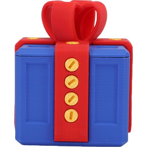 Boîte cadeau vis emboîtées 3D imprimée – Réutilisable farce drôle anniversaire vacances bleu rouge, décoration (1/5)