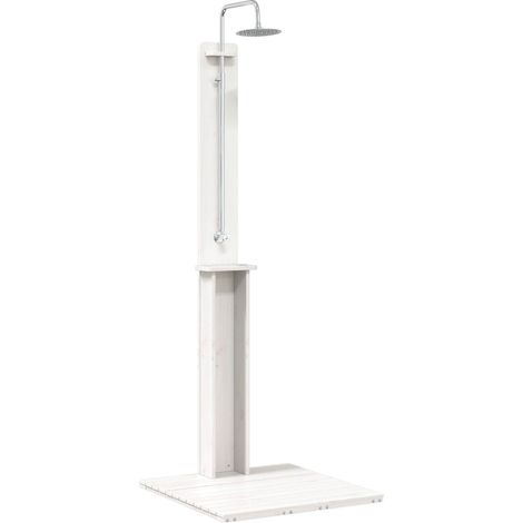 Ducha exterior 206 cm Madera maciza de pino y acero inoxidable vidaXL