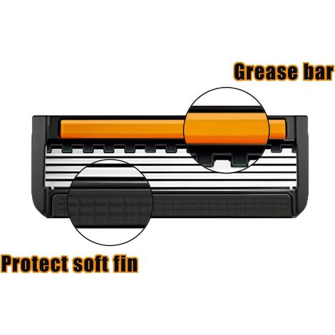 Convient aux 24 lames de rasoir compatibles avec Gillette Fusion 5, lames de rechange 5 plis avec ailettes de protection pour hommes (1/5)