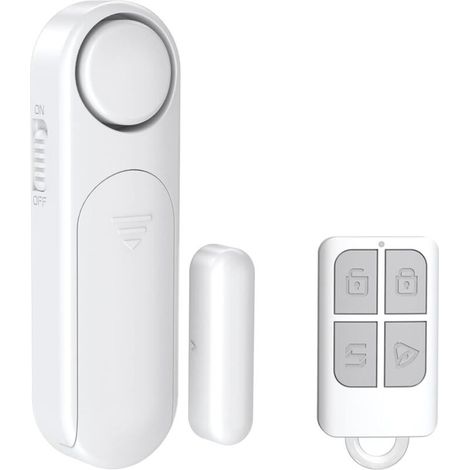 Alarme maison sans fil pour porte et fenêtre – Capteur magnétique 2 modes, sécurité enfants, couleur blanc