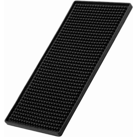 Tapis de cuisine isolant et égouttoir en PVC noir épais, résistant à la chaleur et au froid, pour la maison (1 pièce) (1/5)