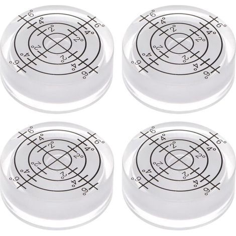 Purchasing Map Lot de 4 niveaux à bulle ronds 32 x 7 mm, mini marqueurs de niveau Bullseye ronds pour nivellement d'appareil photo, trépied, télescope, atelier, plateau tournant, blanc (1/4)