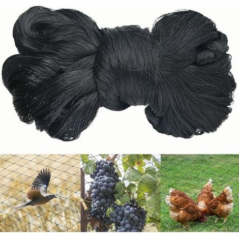 15m X 15m Filet Anti Oiseaux Noir, Filet Oiseaux Robuste, Filet Voliere Poulailler, Filet de Protection pour Oiseaux, Filet de Protection Les Potager et Fruits (1/4)