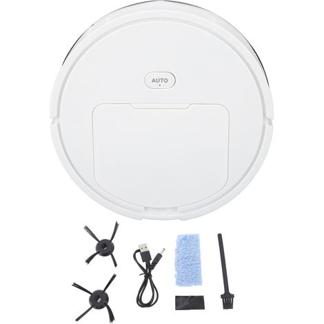 Aspirateur robot 3 en 1 mini rechargeable, balayeuse automatique pour sols durs et poils d'animaux (1/5)