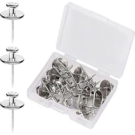 Lot de 20 clous de suspension pour tableaux, clous muraux à double tête, crochets décoratifs pour la maison, la salle de classe, le bureau, la salle d'étude, cloisons sèches (si (1/5)