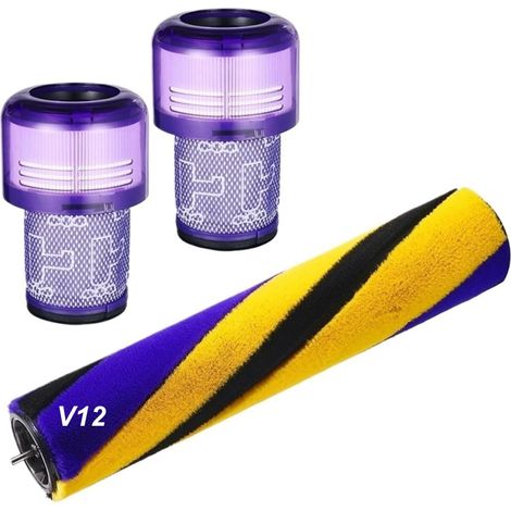 Kit de accesorios V12 para Dyson V12 Detect Slim Absolute, filtro HEPA y cepillo suave, repuestos para Dyson V12 Slim Complete/Extra/Total Clean, reemplaza 971634-01 (2+1) (1/5)