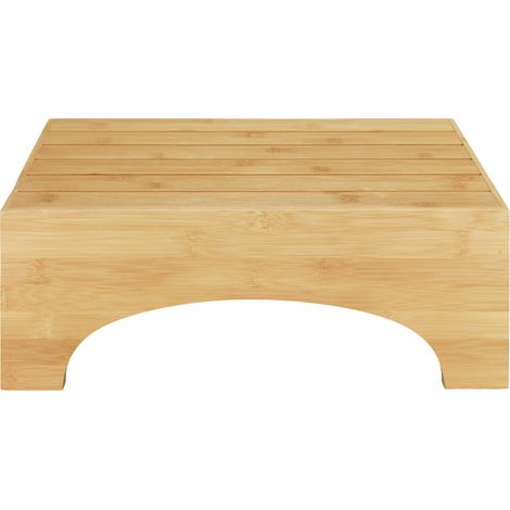 WENKO Badschemel Bambusa aus Bambus, Praktischer Tritt, Braun, Bambus natur