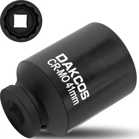 x 41mm 12-Point Square 1/2" CR-MO Socket, 78mm Length, for Impact Wrench, Drive Shaft (1/4)