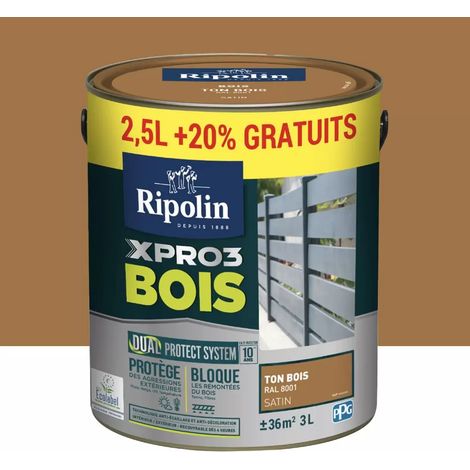Peinture RIPOLIN Xpro3 Bois Dual Protect System Ton bois 3 L (1/2)
