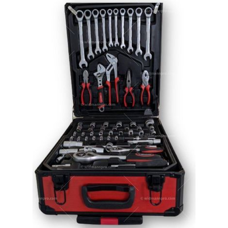 Valise outil, WIdmann 254ALC, coffret de garagiste, mécanicien de 254 pièces, pinces, tournevis, clés, scie, marteau (1/5)