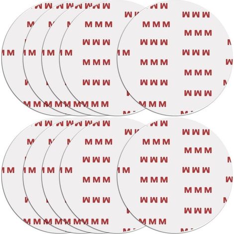 Lot de 10 pastilles adhésives circulaires double face de 70 mm Adhésif de rechange puissant pour support de montage de voiture pare brise caméra GPS verrouillage à ventouse crochet de tableau de bord (1/5)